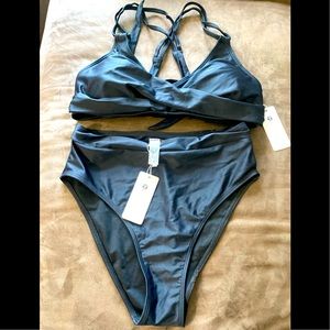 Black Bikini Medium Bottom, Large Top